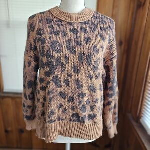Aerie Brown and Black Leopard Print Sweater